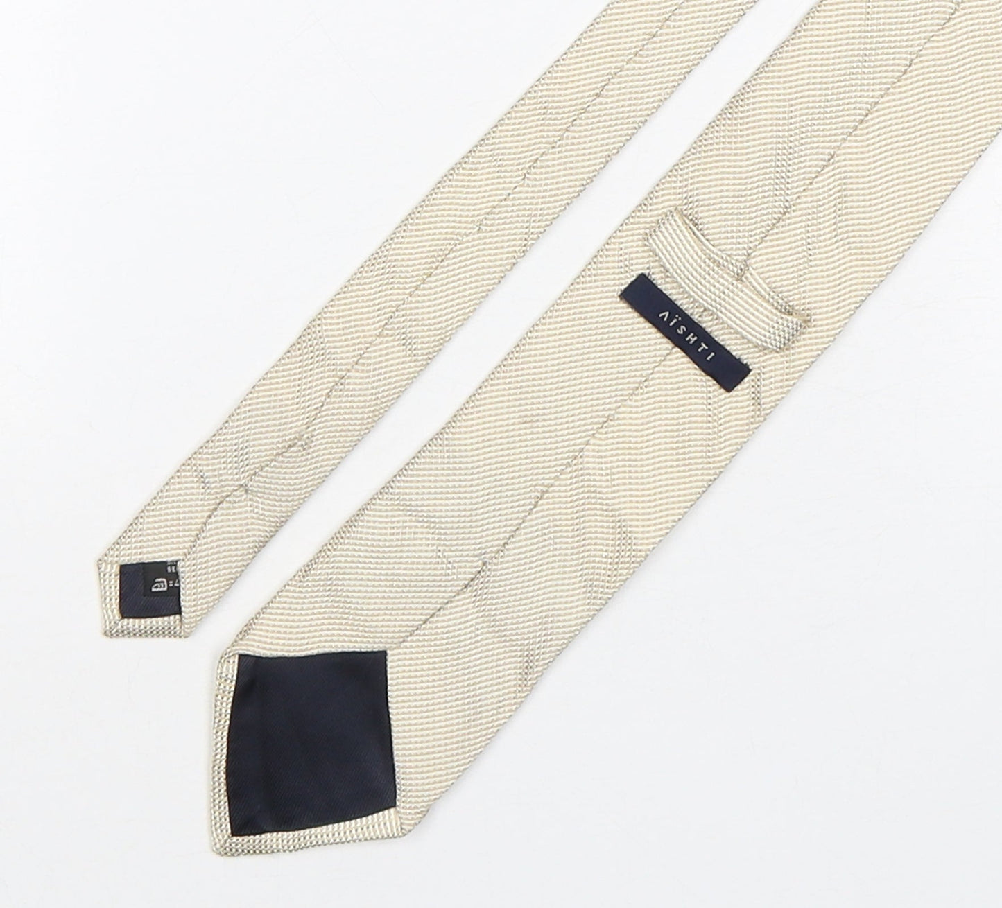 Aishti Mens Beige Grenadine Silk Pointed Tie One Size