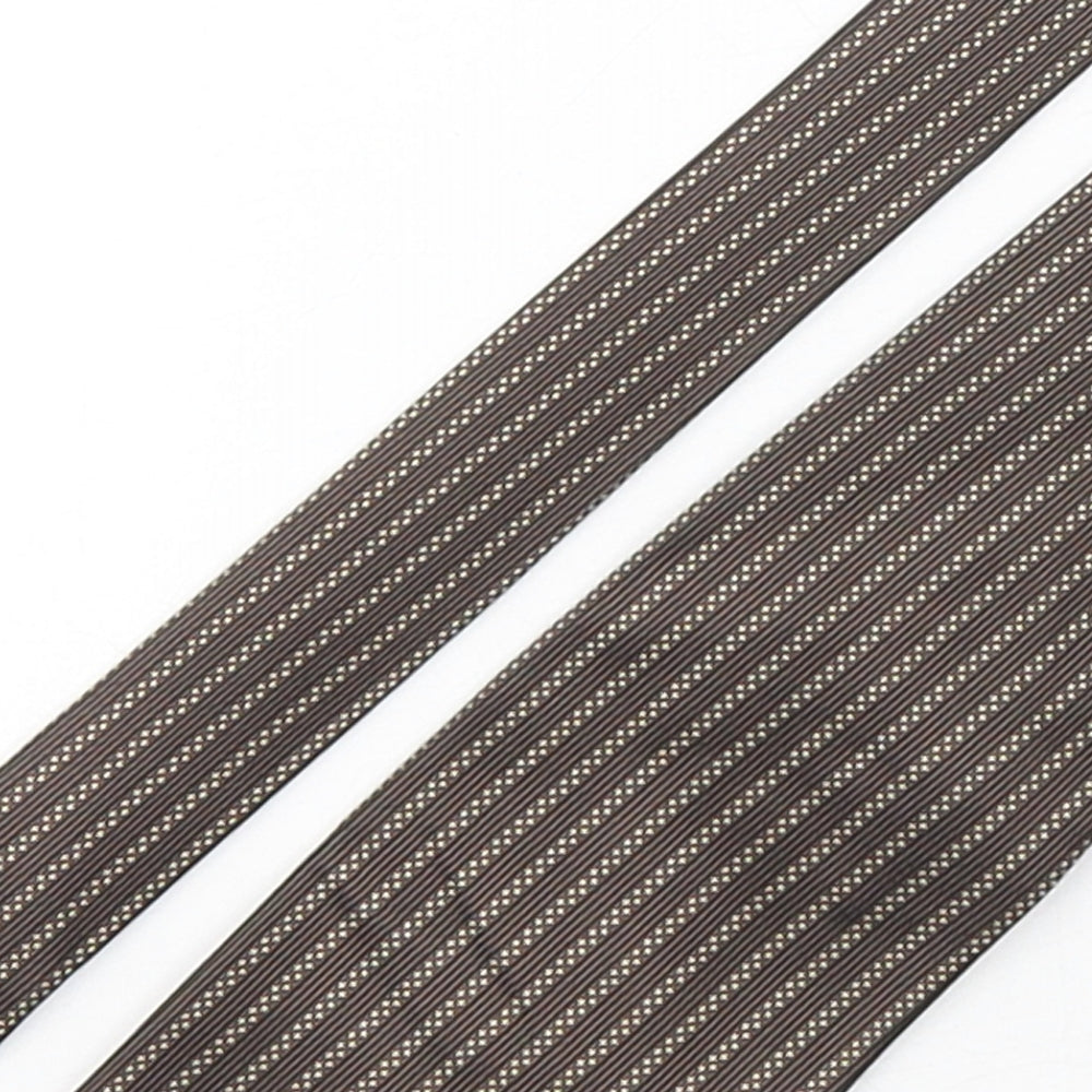 Jane  Mens Brown Geometric Silk Pointed Tie One Size