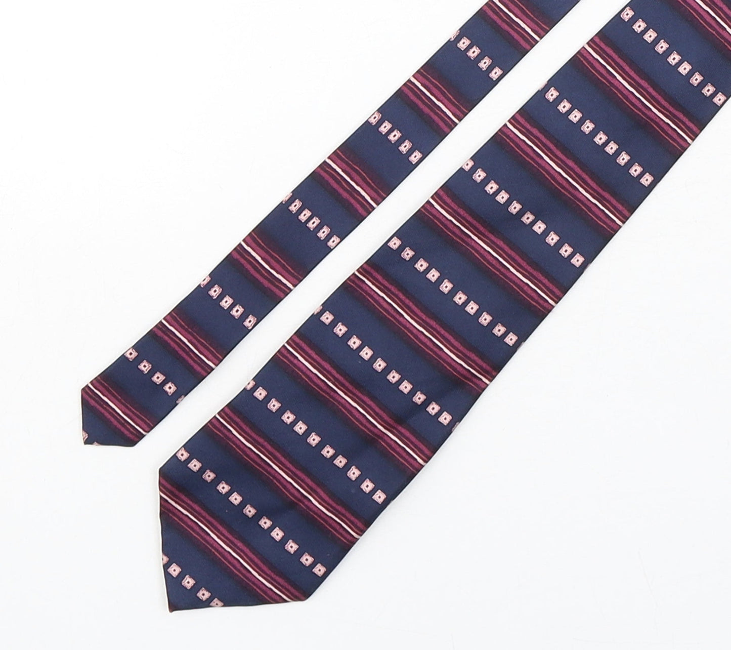 Copperstone Mens Multicoloured Geometric Silk Pointed Tie One Size