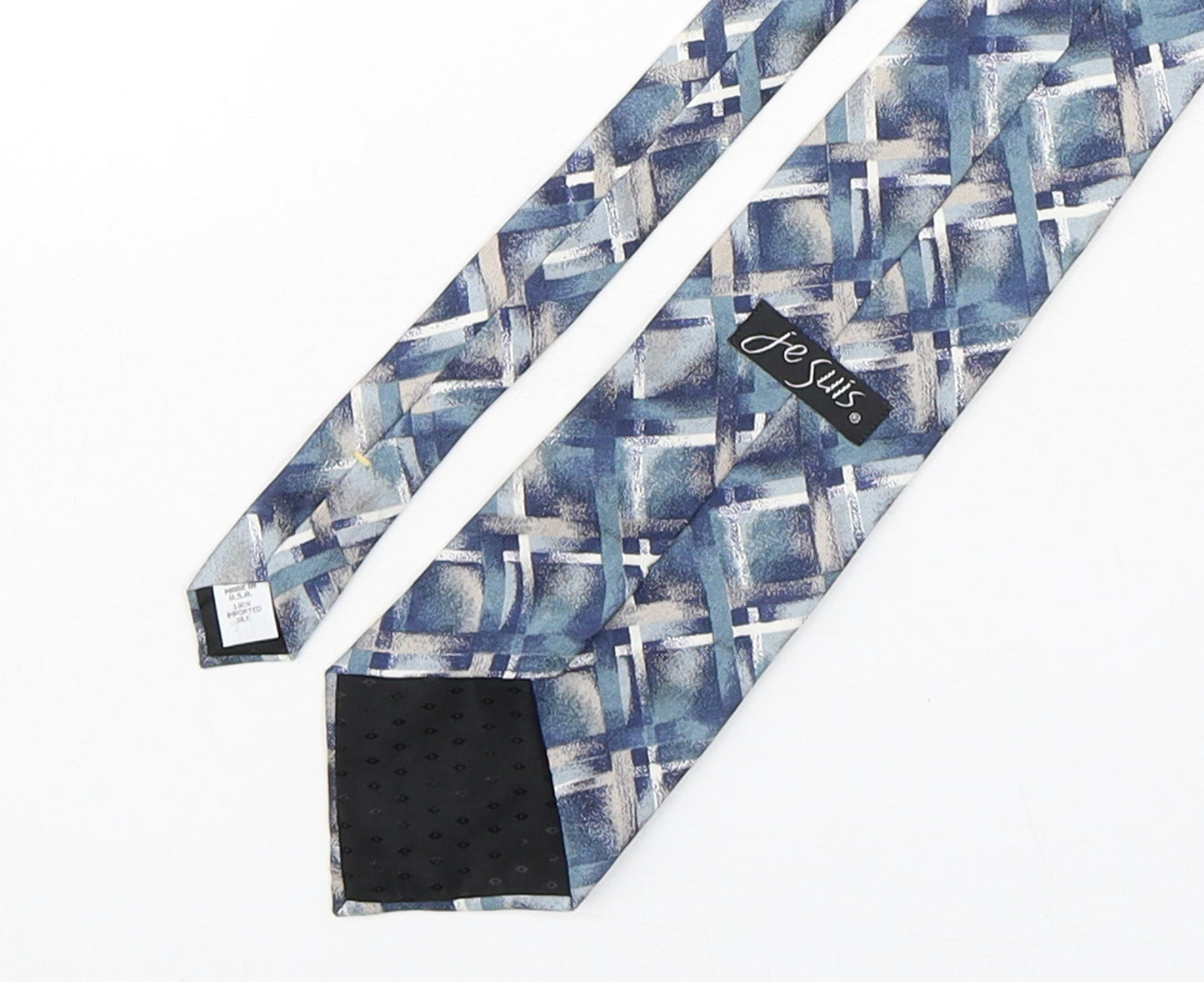 Je Suis  Mens Multicoloured Plaids & Checks Silk Pointed Tie One Size