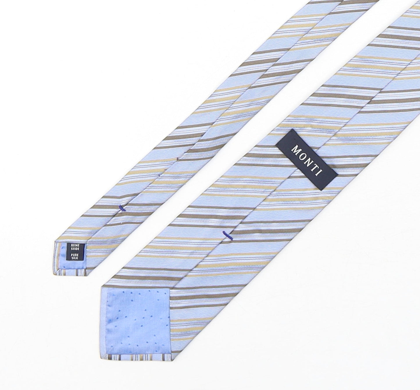 Monti Mens Multicoloured Striped Silk Pointed Tie One Size