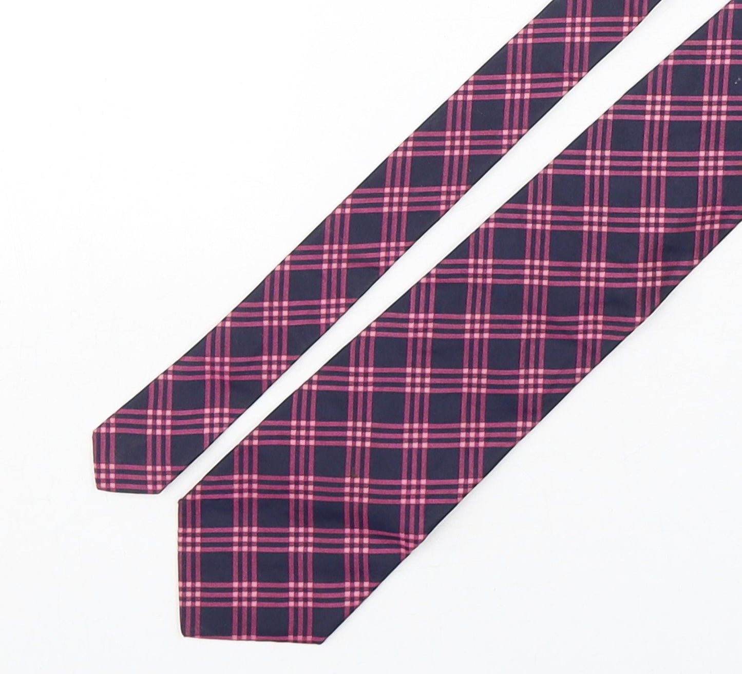 Rene Lezaed Mens Multicoloured Plaids & Checks Silk Pointed Tie One Size