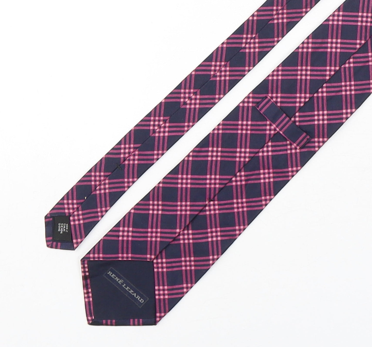 Rene Lezaed Mens Multicoloured Plaids & Checks Silk Pointed Tie One Size