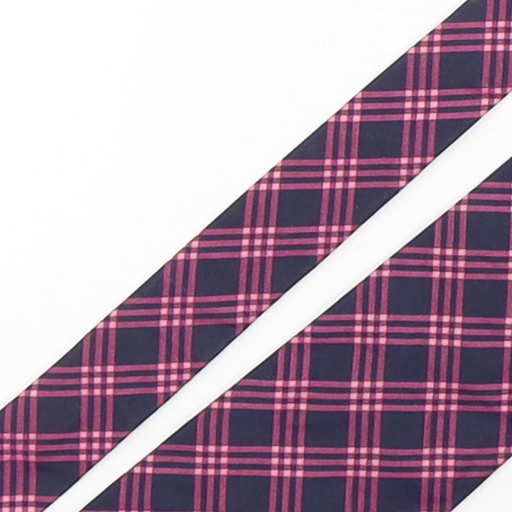 Rene Lezaed Mens Multicoloured Plaids & Checks Silk Pointed Tie One Size