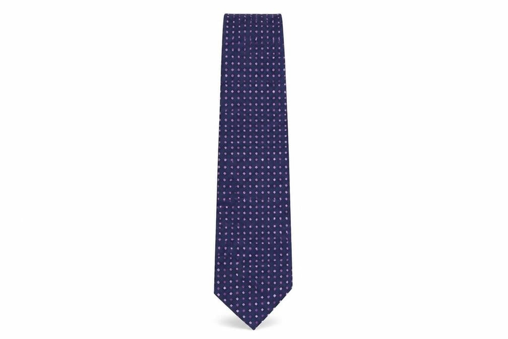 Marks and Spencer Mens Purple Geometric Polyester Pointed Tie One Size