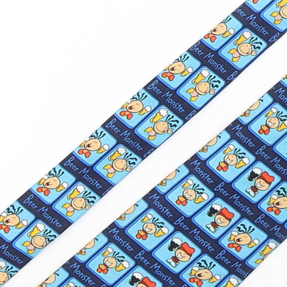 BubbleGum Mens Blue Geometric Polyester Pointed Tie One Size