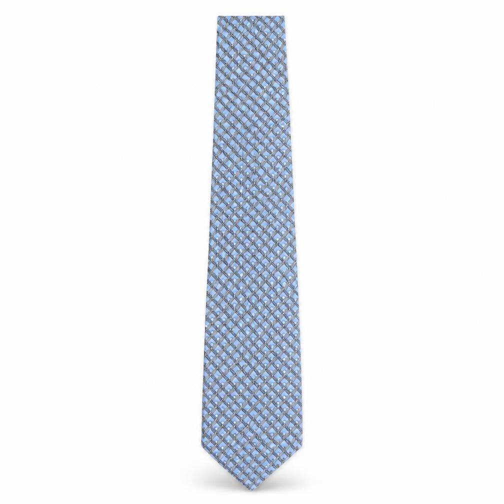 John Lewis  Mens Blue Geometric Silk Pointed Tie One Size