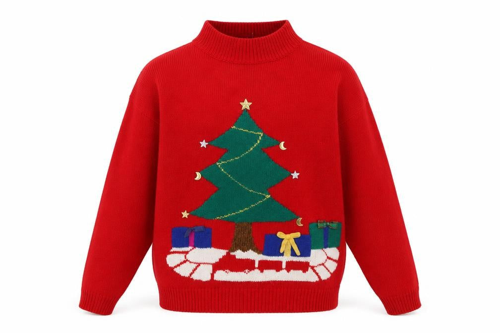 Fashion Force Mens Red High Neck  Acrylic Pullover Jumper Size M   - Christmas Jumper