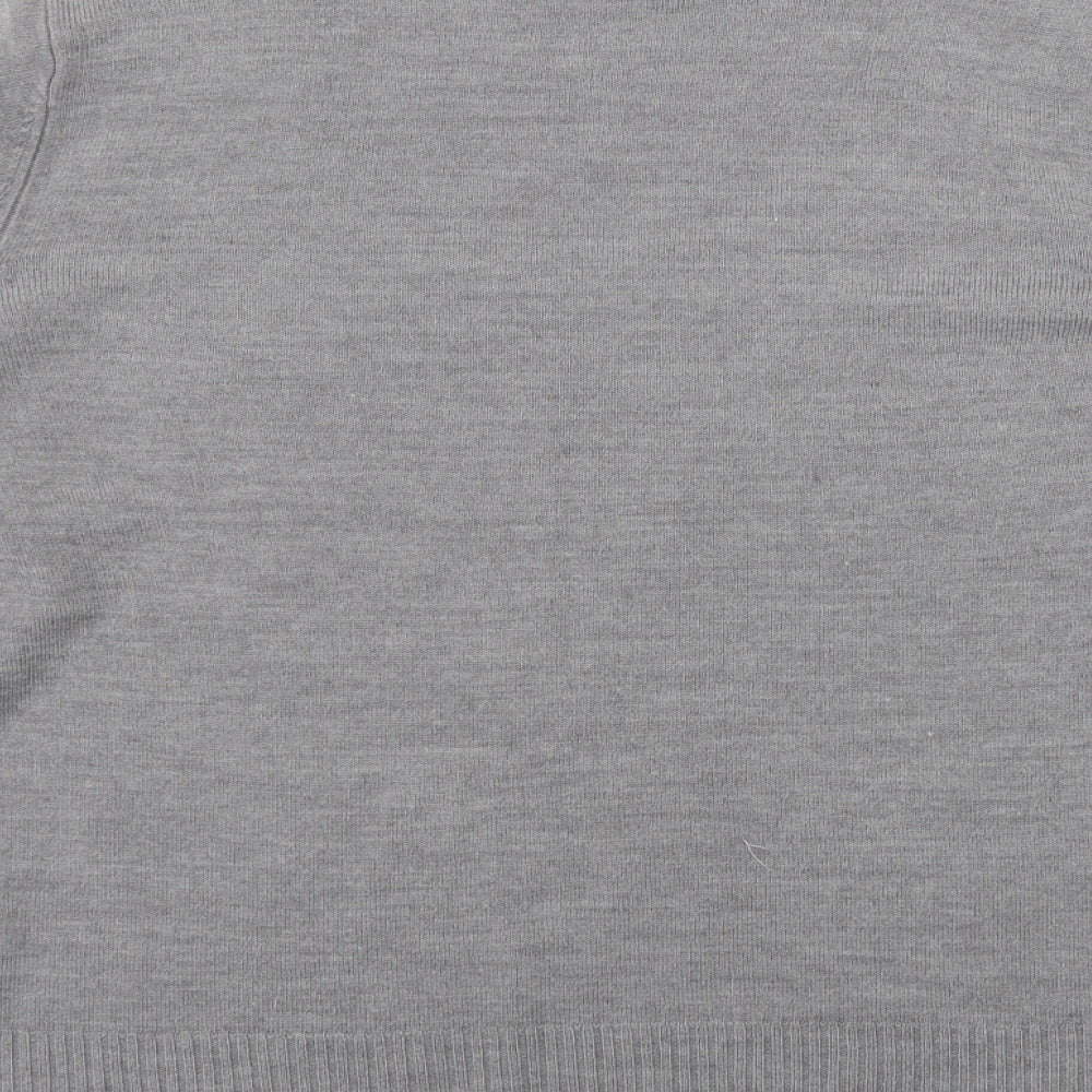 Papaya Womens Grey Scoop Neck  Acrylic Pullover Jumper Size 16