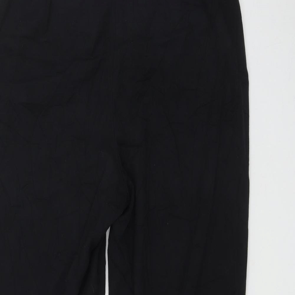 Marks and Spencer Womens Black  Polyester Trousers  Size 12 L31 in Regular Zip