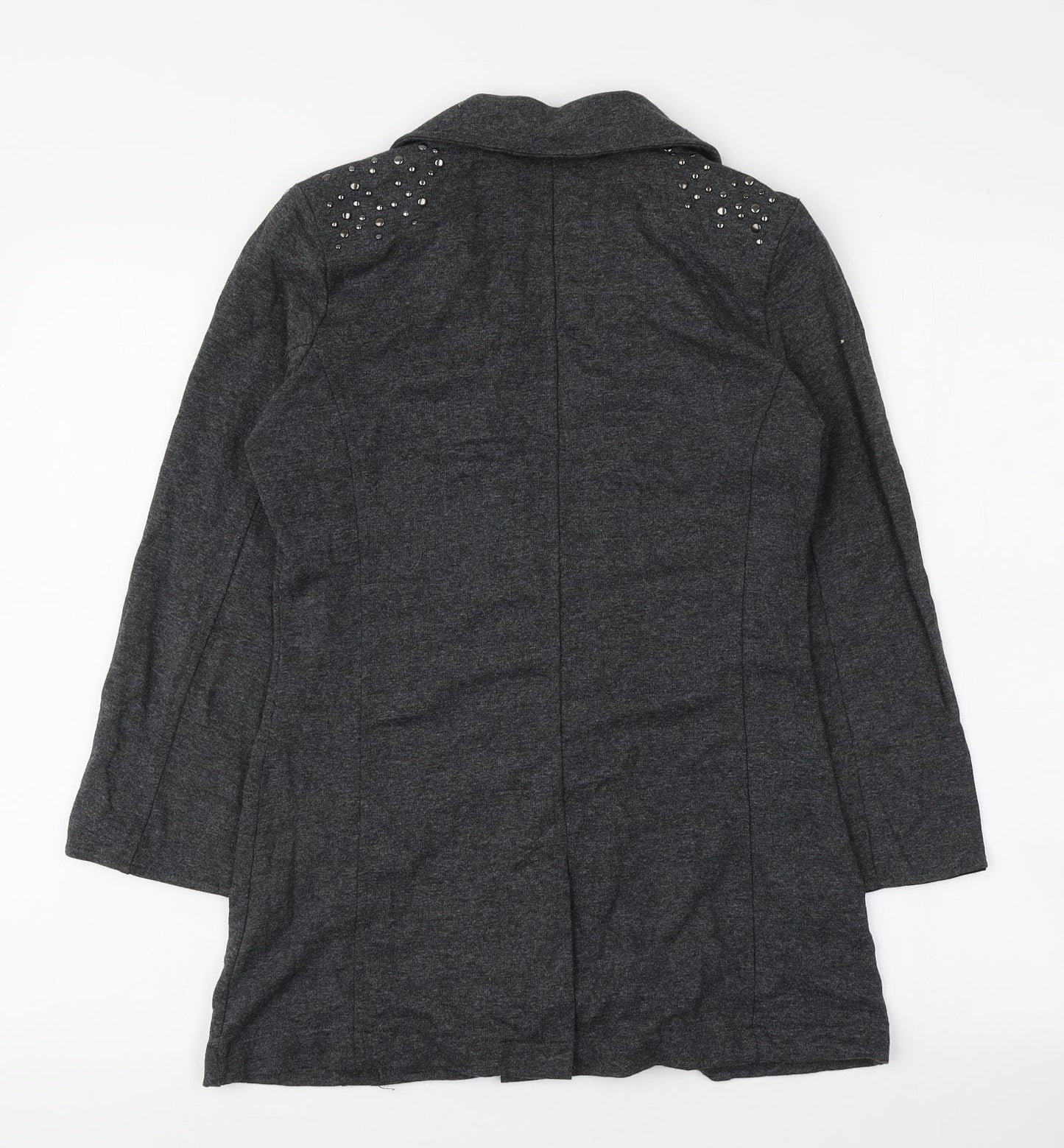 Denim & Co. Womens Grey   Jacket Blazer Size 8  Button