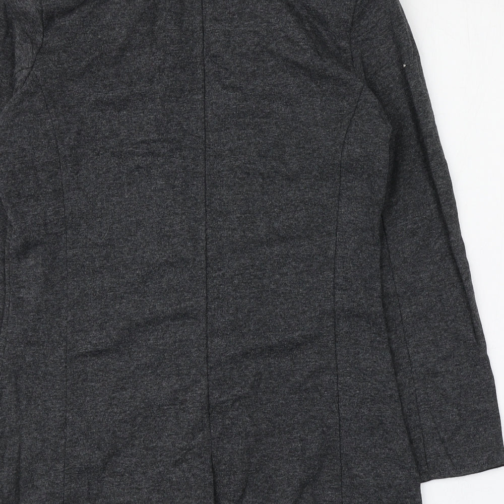 Denim & Co. Womens Grey   Jacket Blazer Size 8  Button