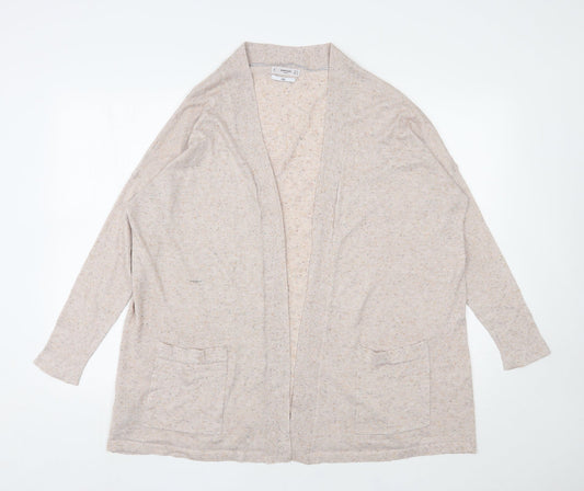 Mango Womens Beige V-Neck  Polyester Cardigan Jumper Size S