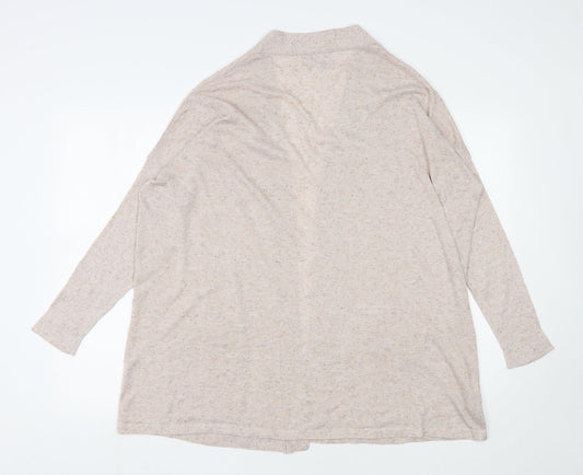 Mango Womens Beige V-Neck  Polyester Cardigan Jumper Size S