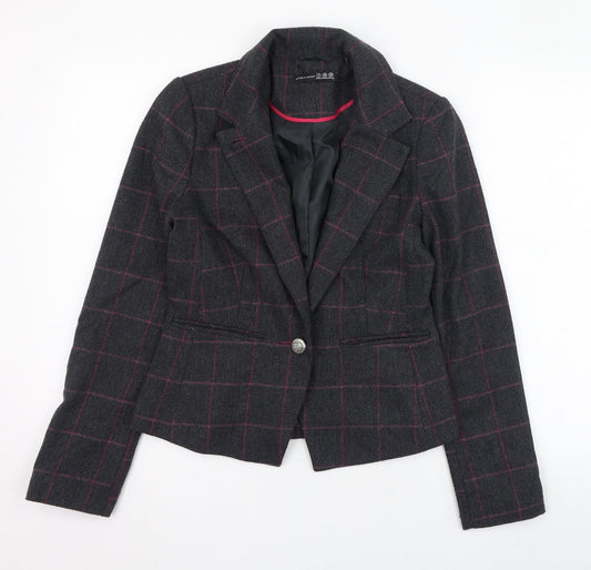 Atmosphere Womens Green Check  Jacket Blazer Size 6  Button