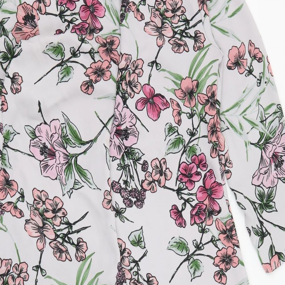 Very Womens Grey Floral Polyester Sheath  Size 10  Round Neck Zip