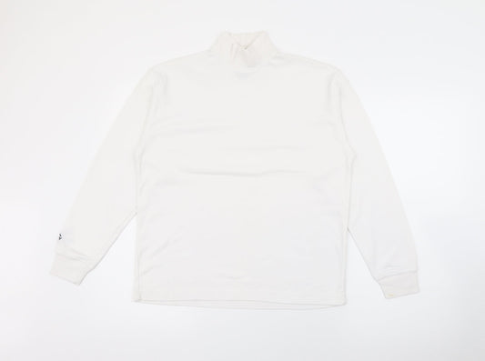 Donnay Womens White High Neck  Polyester Pullover Jumper Size XS