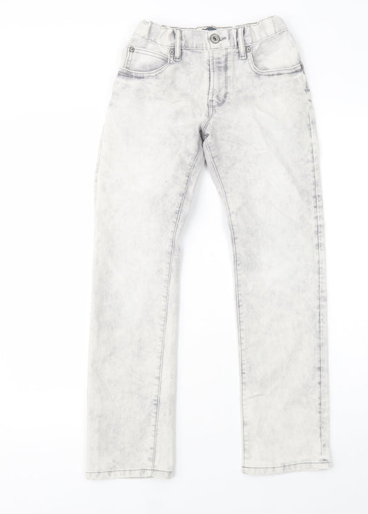 Gap Girls Grey Batik Cotton Straight Jeans Size 12 Years  Regular Button