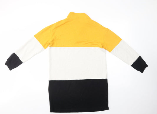 Select Womens Multicoloured Colourblock Viscose Tunic Sweatshirt Size 12  Zip