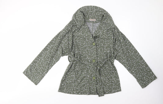 Kekoo Womens Green Paisley  Jacket Blazer Size M  Button