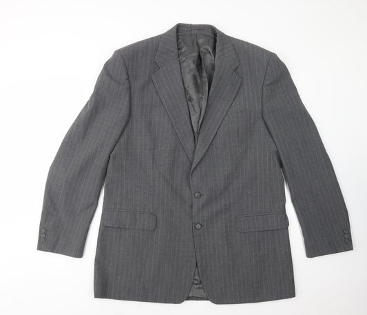 Scott International Mens Grey Striped  Gilet Blazer Size L  Button