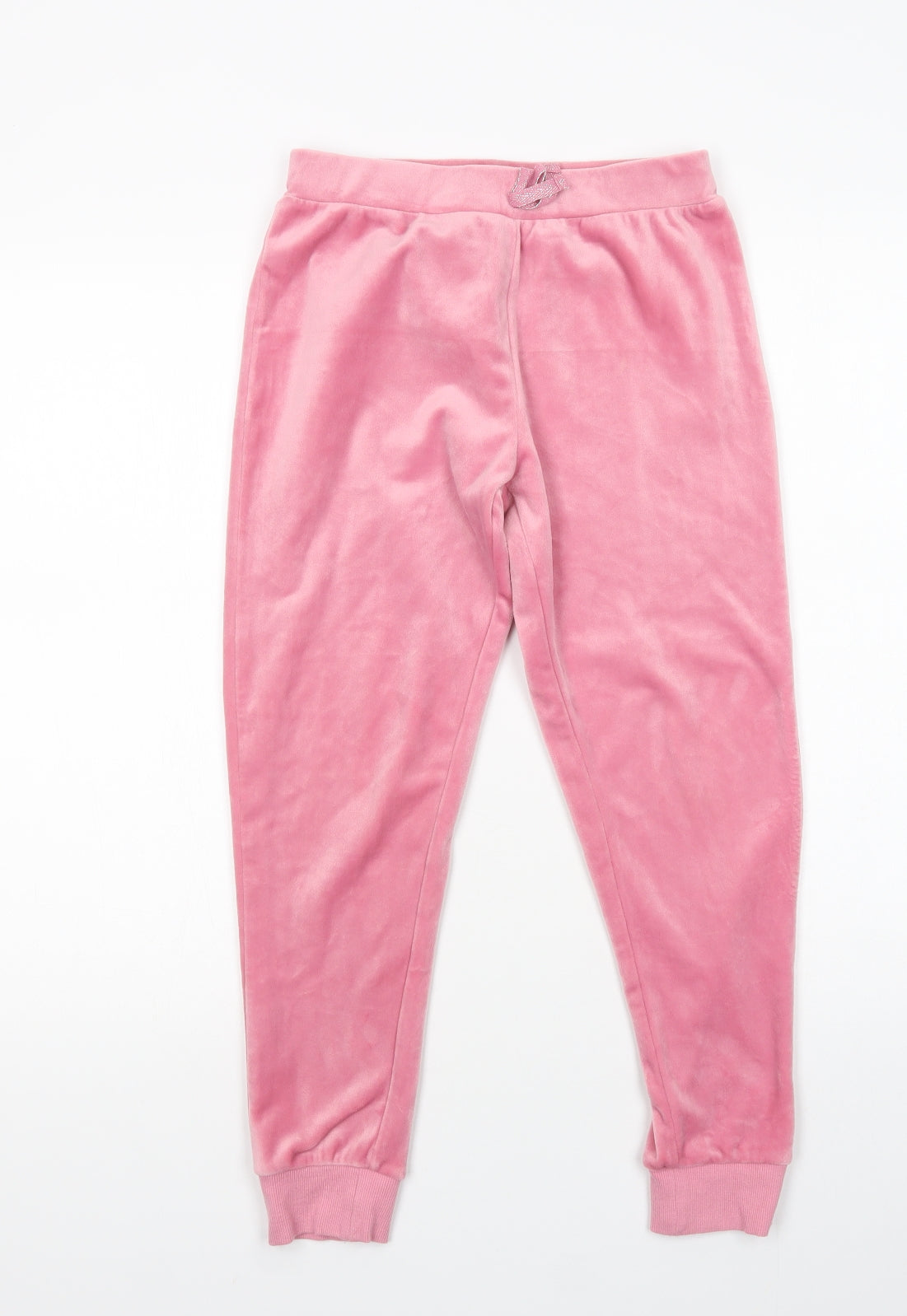 Dunnes Stores Girls Pink  Polyester Jogger Trousers Size 10-11 Years  Regular Drawstring