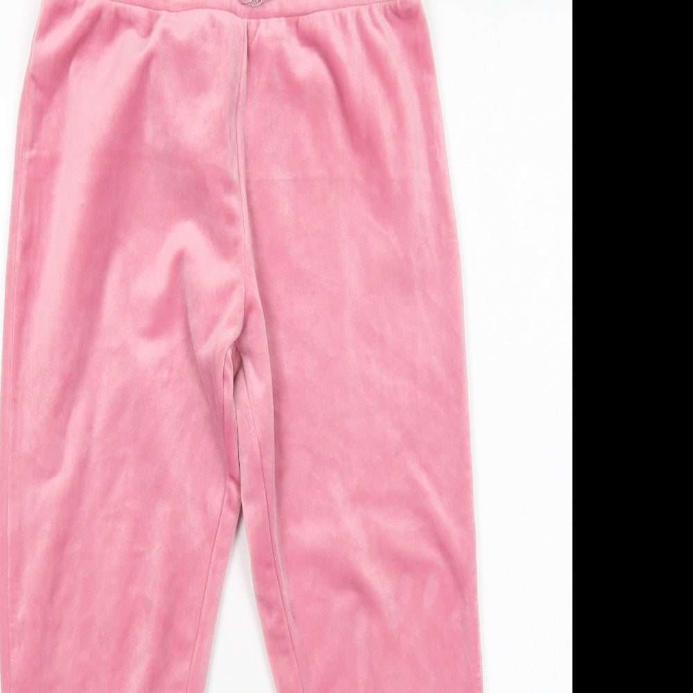 Dunnes Stores Girls Pink  Polyester Jogger Trousers Size 10-11 Years  Regular Drawstring