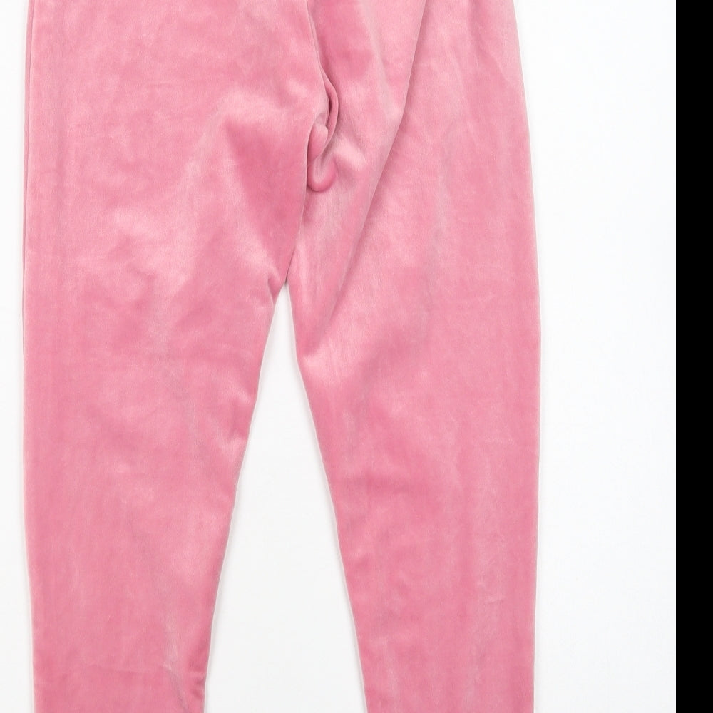 Dunnes Stores Girls Pink  Polyester Jogger Trousers Size 10-11 Years  Regular Drawstring