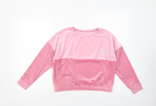 Dunnes Stores Girls Pink  Polyester Pullover Sweatshirt Size 10-11 Years  Pullover