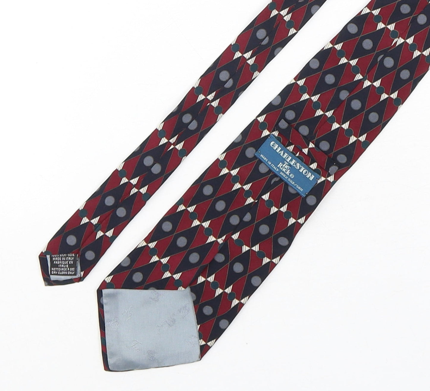 Charleston  Mens Multicoloured Geometric Silk Pointed Tie One Size