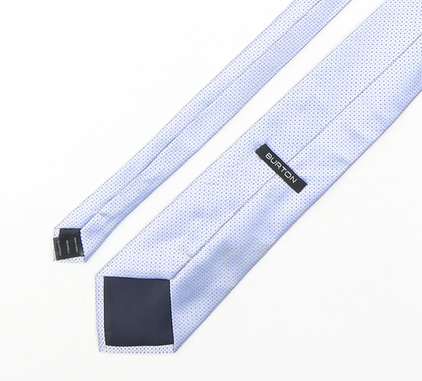 Burton Mens Blue Geometric Polyester Pointed Tie One Size