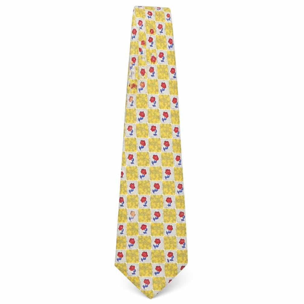 CandA Mens Multicoloured Plaids & Checks Polyester Pointed Tie One Size