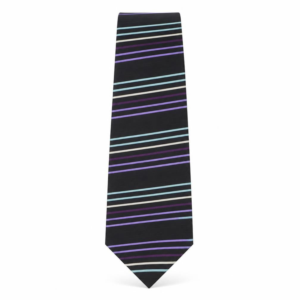 Autograph Mens Multicoloured Striped Silk Pointed Tie One Size