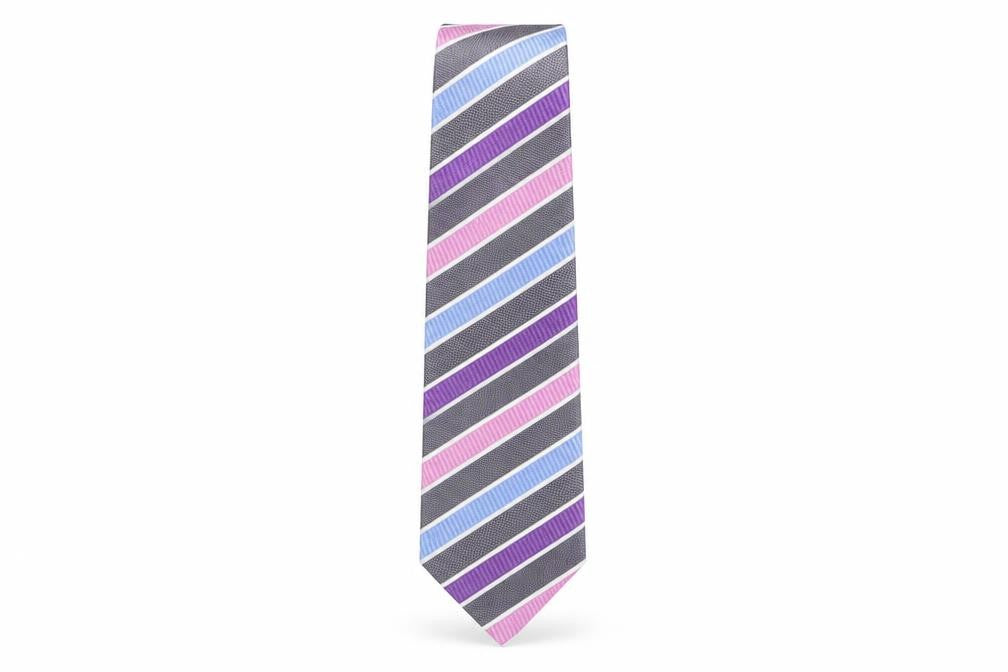 Marks and Spencer Mens Multicoloured Striped Silk Pointed Tie One Size