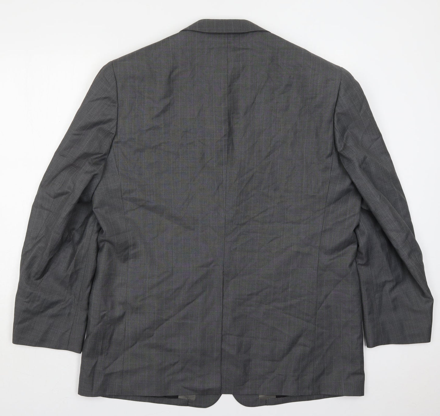 NEXT Mens Grey Check Wool Jacket Suit Jacket Size 46