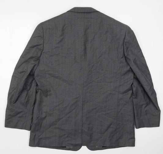 NEXT Mens Grey Check Wool Jacket Suit Jacket Size 46