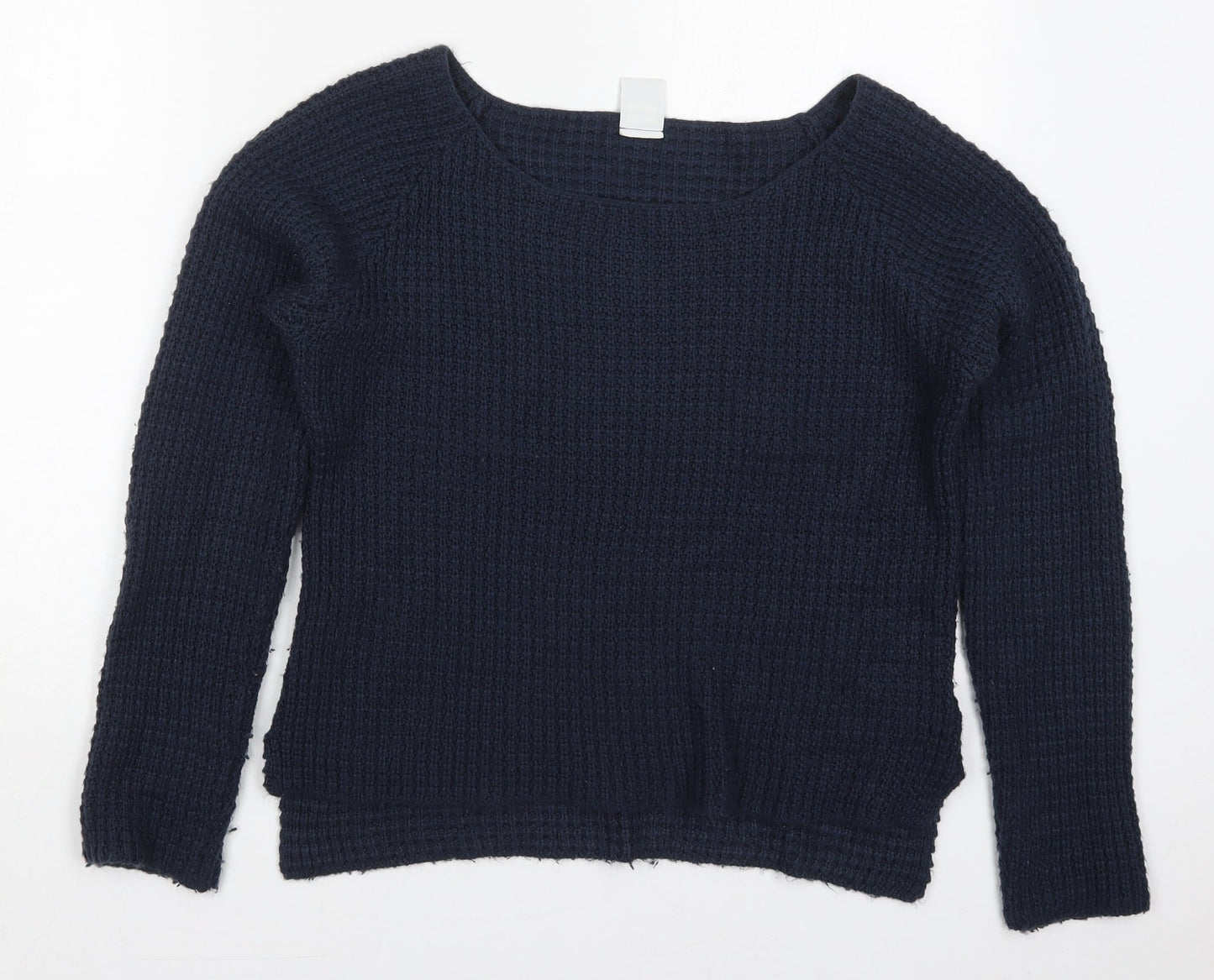 VERO MODA Womens Blue Boat Neck  Acrylic Pullover Jumper Size S
