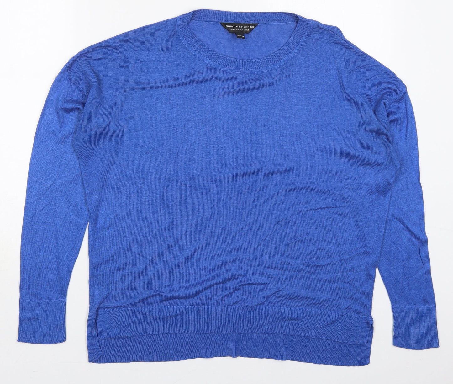 Dorothy Perkins Womens Blue Crew Neck  Acrylic Pullover Jumper Size 12