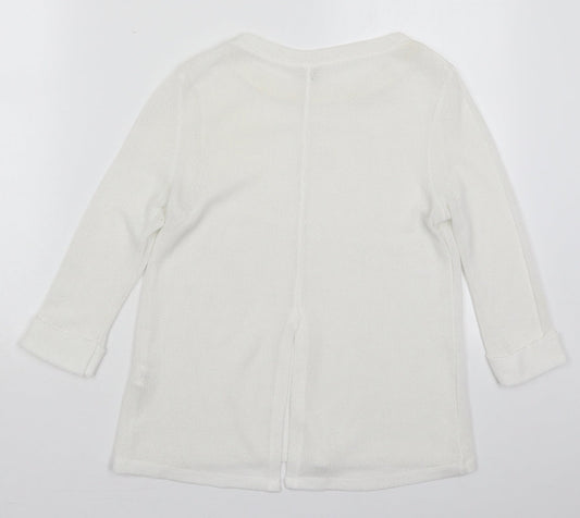 River Island Womens White Round Neck  Polyester Pullover Jumper Size 8