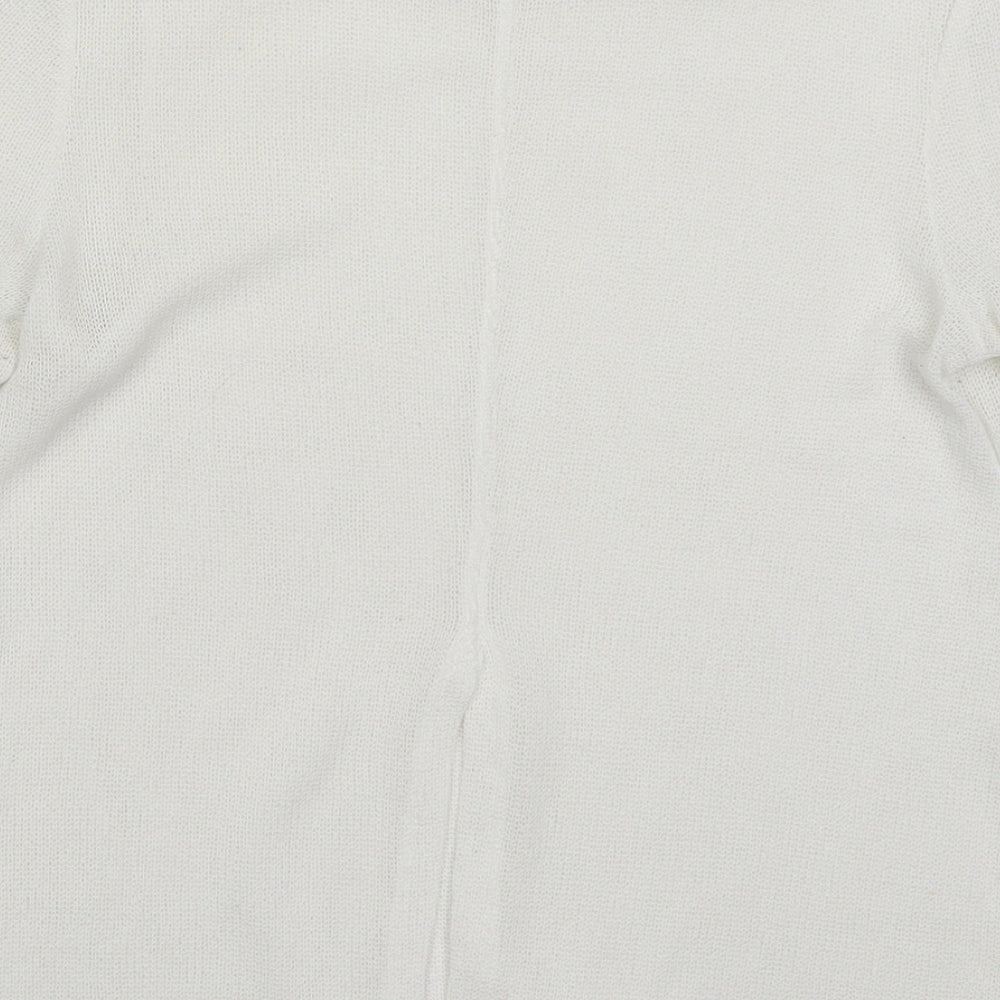 River Island Womens White Round Neck  Polyester Pullover Jumper Size 8