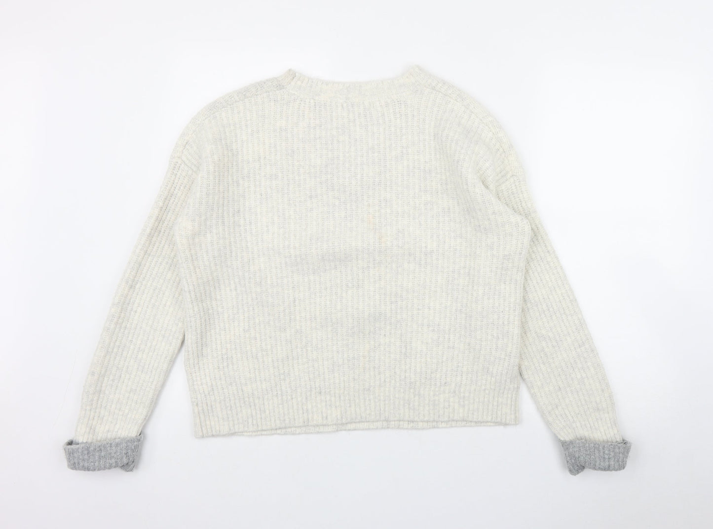 RJR.John Rocha Womens Grey Round Neck  Acrylic Pullover Jumper Size 12