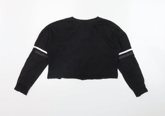 Primark Girls Black  Cotton Pullover Sweatshirt Size 11 Years