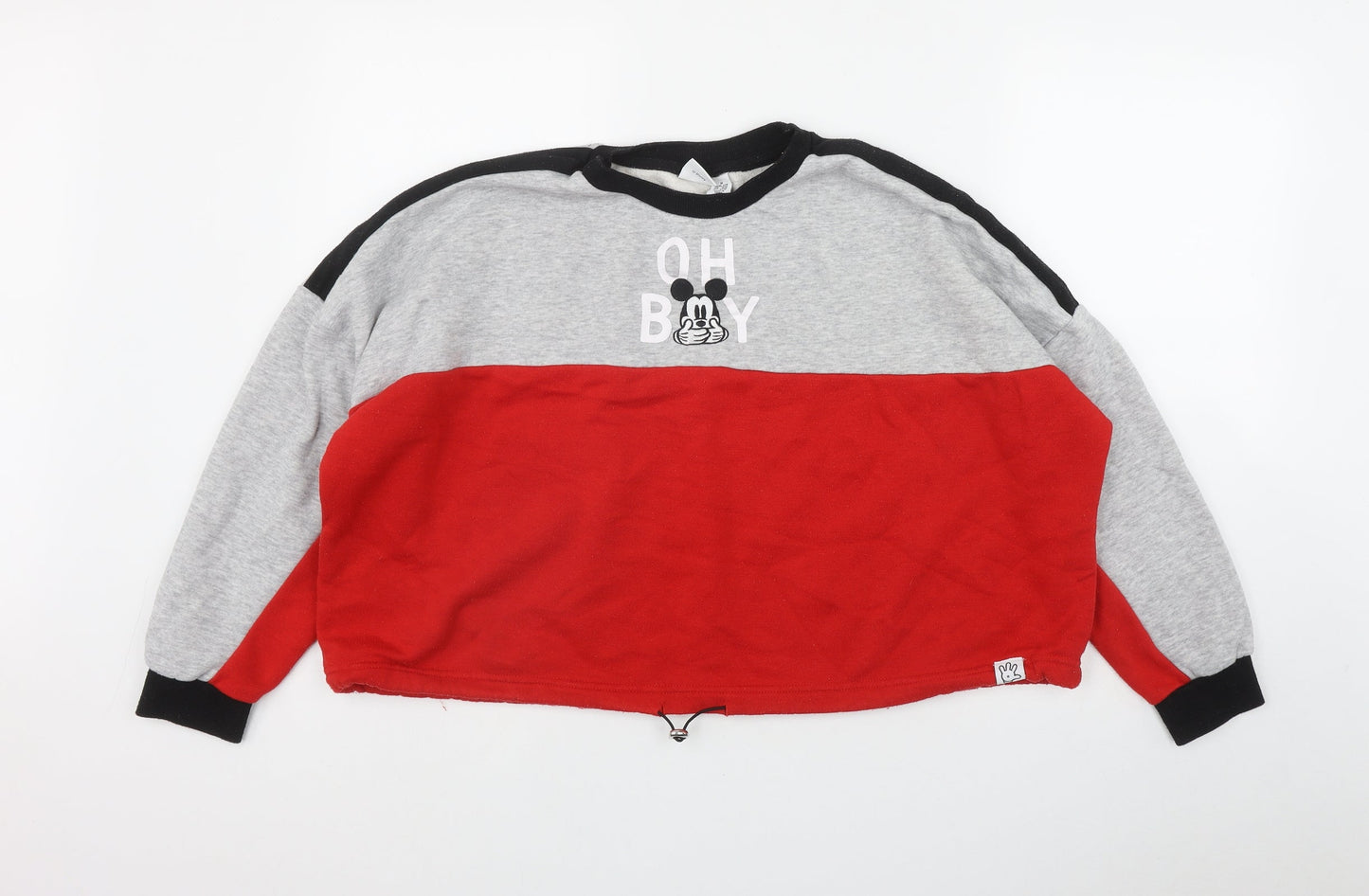 Primark Womens Red  Cotton Pullover Sweatshirt Size M   - Mickey Mouse