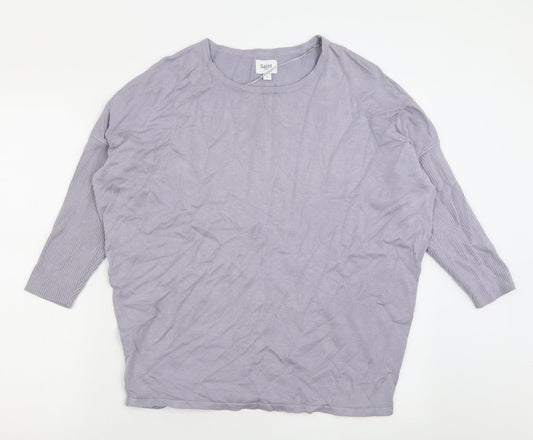 Saint Womens Purple Crew Neck  Viscose Pullover Jumper Size L