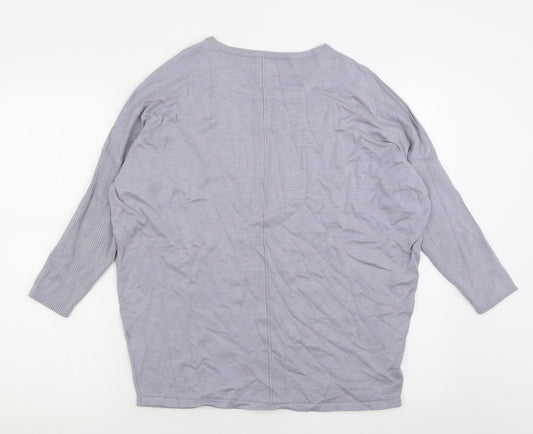 Saint Womens Purple Crew Neck  Viscose Pullover Jumper Size L