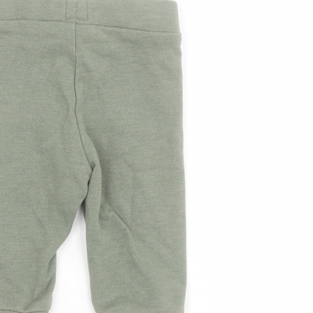 NEXT Baby Green  Cotton Jogger Trousers Size 3-6 Months  Tie