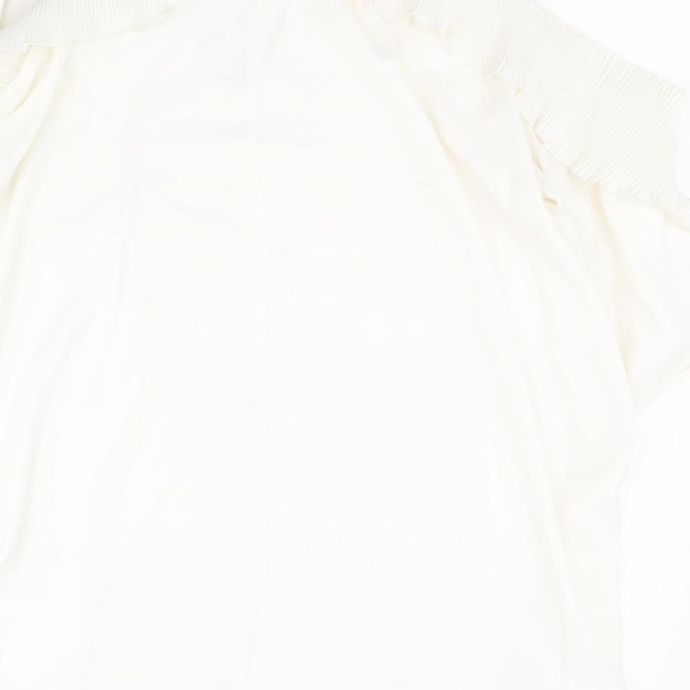 KOKO Womens White  Polyester Basic Blouse Size 22 Round Neck