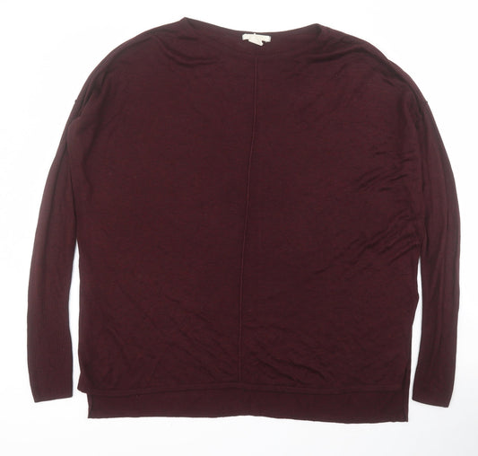 H&M Womens Red Round Neck  Acrylic Pullover Jumper Size XS