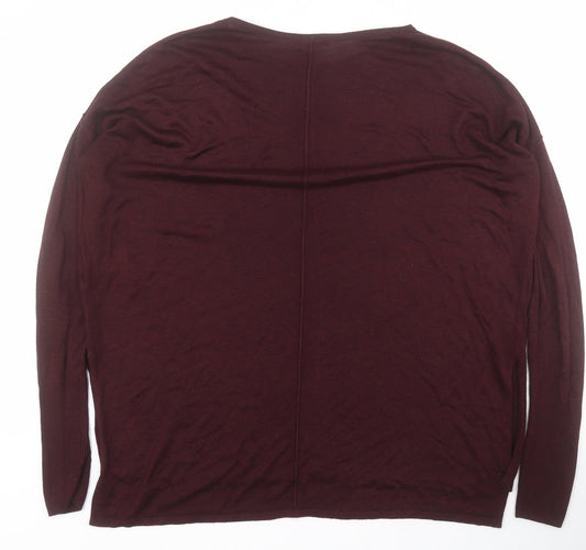 H&M Womens Red Round Neck  Acrylic Pullover Jumper Size XS