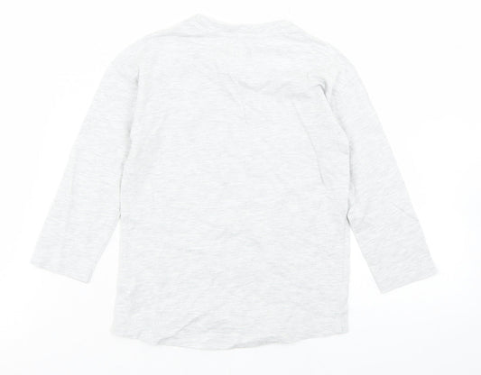 Dunnes Stores Girls Grey  Cotton Basic T-Shirt Size 2-3 Years Crew Neck  - Cool Runs in the Family